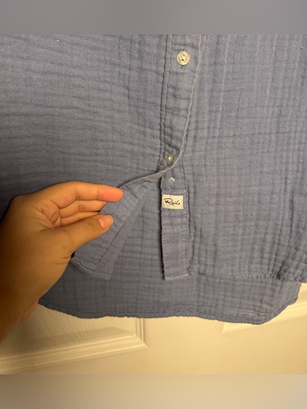 Rails True Blue Ellis Cotton Button Down Shirt Women’s Small Business Casual - Picture 6 of 14